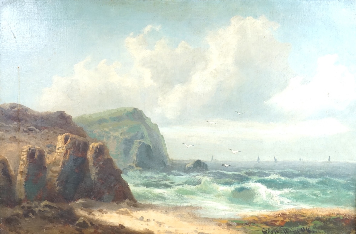 English School, early 20th century, Seascape, indistinctly signed and dated '04, oil on canvas, 49 x 75cm